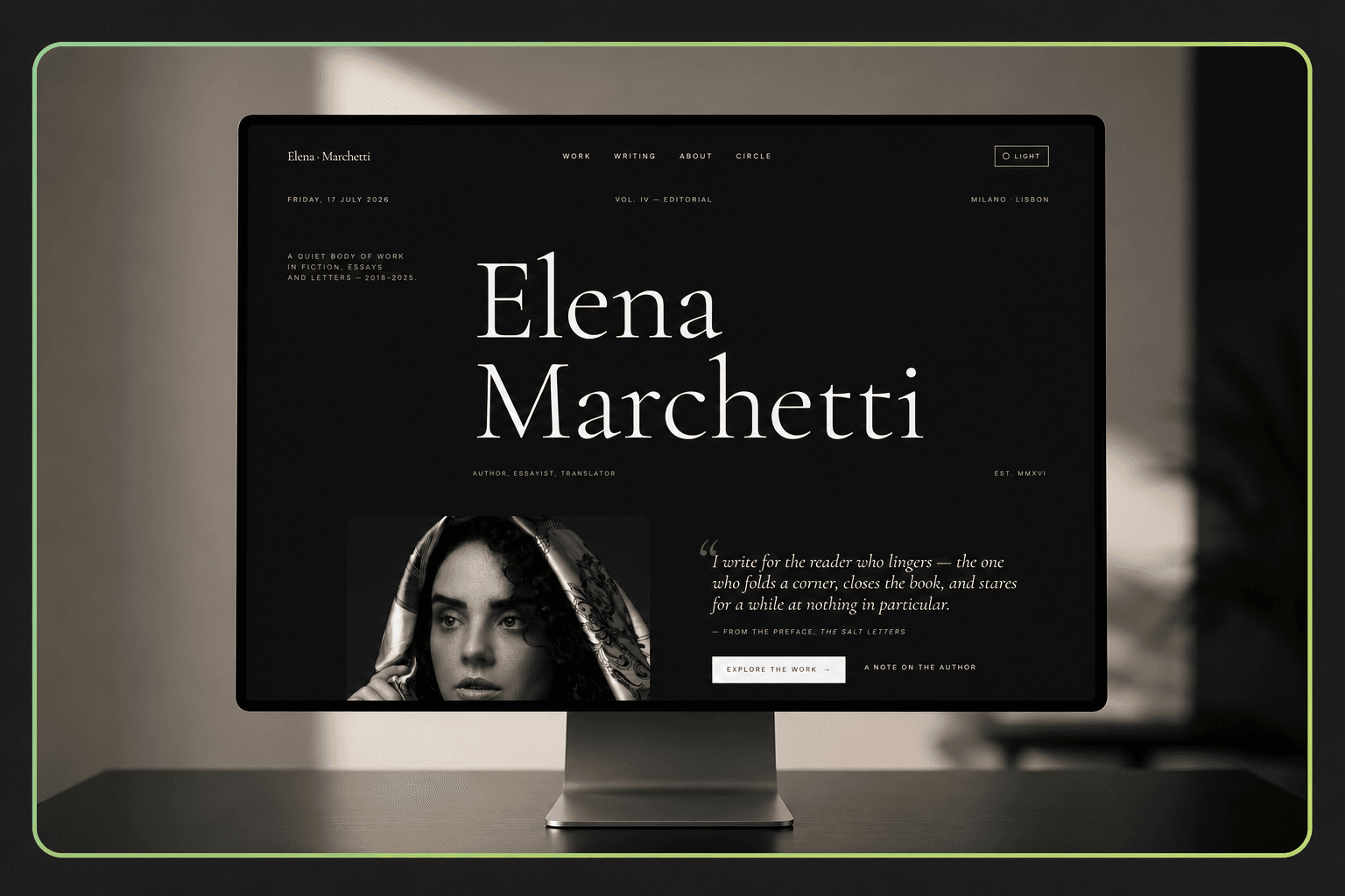 Luxury Editorial Portfolio Concept