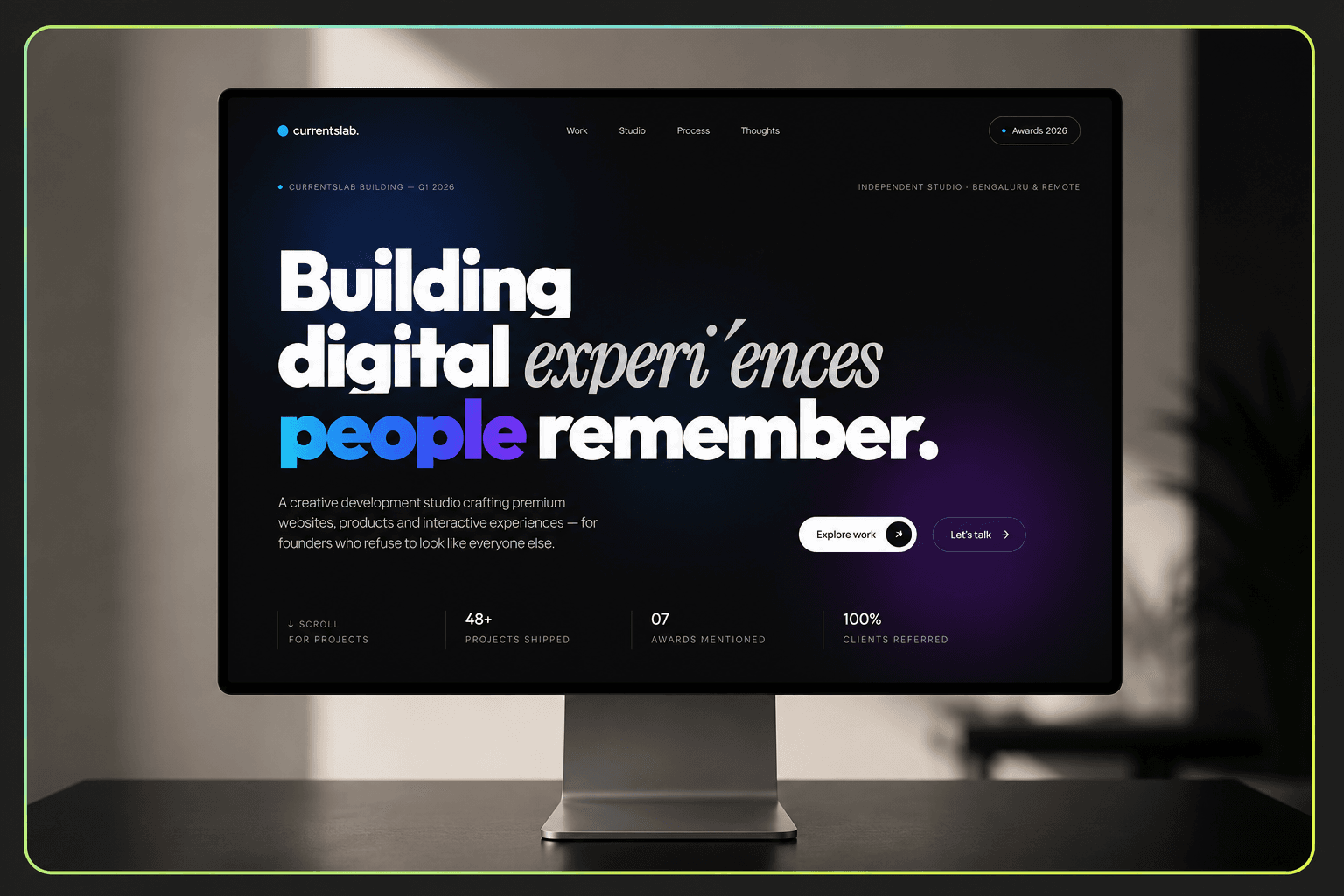 Creative Portfolio & Agency Website for Pranav Builds